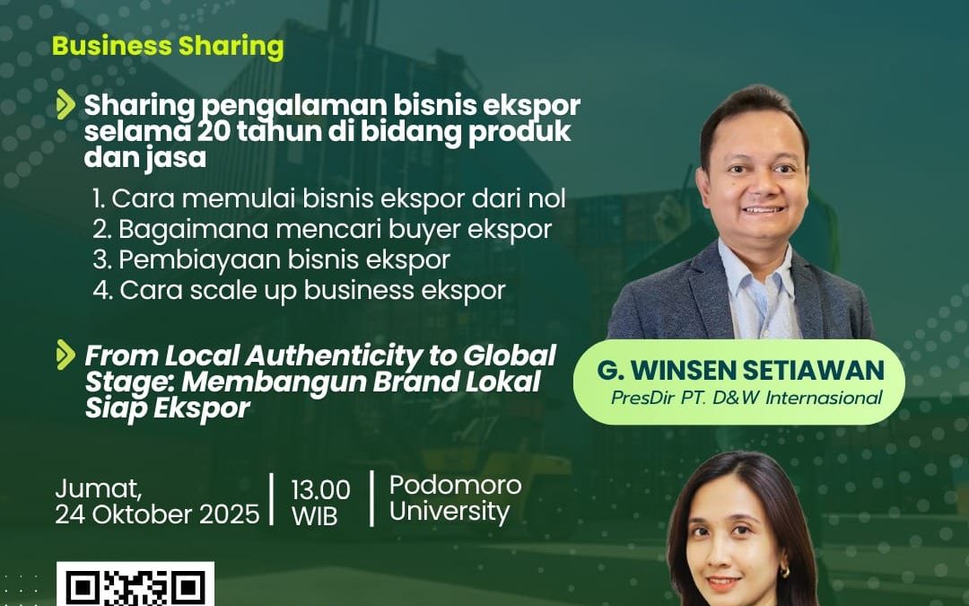 Skillbridge dan Universitas Podomoro Jakarta Mengadakan Pelatihan Ekspor Impor Gratis 24 Oktober 2025 di Kampus Podomoro Central Park Jakarta Barat